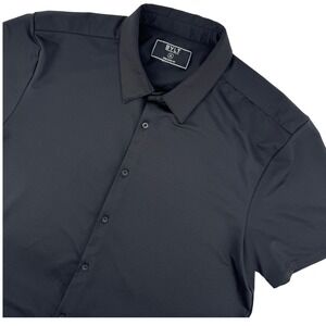 BYLT Shirt XL Mens Premium Basics Black Executive Fit Short Sleeve Button Up